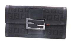 Preowned Fendi Canvas Monogram Black Wallet