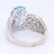 925 Sterling Silver Oval Blue Topaz Ring