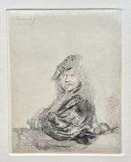 Rembrandt, Self Portrait Leaning on a Stone Sill, Highly Collectible Etching