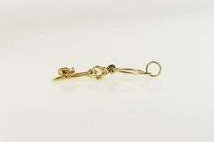 14K Yellow Gold S O L Initial Monogram Skeleton Key Ring Charm/Pendant