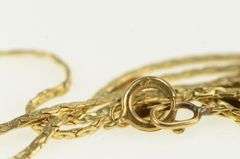 14K Yellow Gold Heart Fringe Tassel Lavelier Retro Chain Necklace