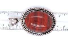 Large 925 Sterling Silver Gemstone Pendant with Beaded Edge