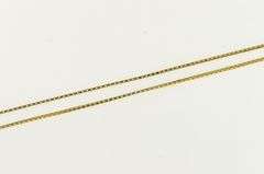 14K Yellow Gold 0.7mm Square Chain Vintage Box Link Necklace