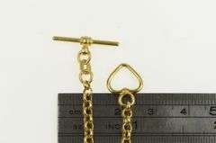 14K Yellow Gold Cable Chain Heart Toggle Clasp Vintage Bracelet