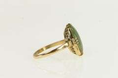 14K Yellow Gold Victorian Oval Nephrite Cabochon Vintage Ring