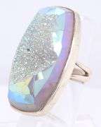 Vintage 925 Sterling Silver Druzy Ring