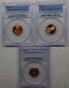 1977-S, 1993-S, 1998-S PR69RD DCAM 1C Lincoln Penny US Coin (lot of 3 Coins)