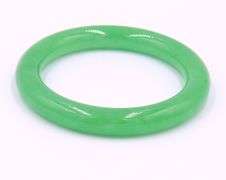 Lot of 3 Green Jade Carved Lucky Bangles