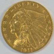 Very pleasing BU 1911 US $2.50 Indian Gold Piece. Nice