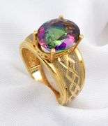 Stylish 14k Mystic Topaz Ring