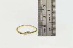 10K Yellow Gold Wavy Diamond Classic Wedding Band Ring
