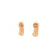 14K Yellow Gold 0.54 Ctw Diamond Curved Bar Hoop Earrings