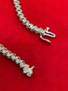 CERTIFIED 14K GOLD AND DIAMOND TENNIS BRACELET. 3.00 CARAT
