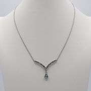 Dazzling 3.20 Ct Blue And White Topaz Necklace
