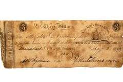 May 2 1829 $3 Vermont State Bank Woodstock Note