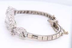 Remarkable White Gold Ar Deco Round Brilliant Cut and Single Cut Vintage Diamond Bracelet