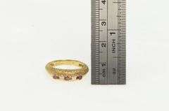 14K Yellow Gold Ornate Filigree Ruby Diamond Ornate Band Ring