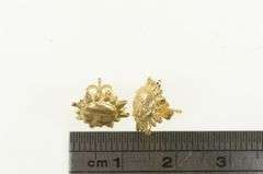 14K Yellow Gold Sun Face Celestial Astrology Star Stud Earrings