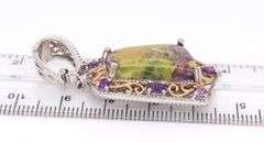 925 Sterling Silver Jasper and Amethyst Pendant