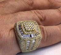 GLAMOROUS 14K YELLOW GOLD MULTI DIAMOND MEN’S RING