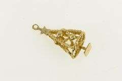 14K Yellow Gold Vintage Christmas Tree Holiday Hollow Charm/Pendant