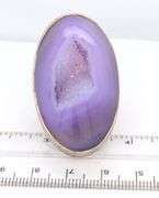 Vintage AKR Amy Kahn Russel Sterling Silver Purple Druzy Agate Ring
