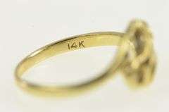 14K Yellow Gold Ornate Wavy Scroll Vintage Statement Ring