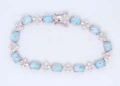 Sterling Silver Signed DK Gemstone Bracelet