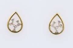 Attractive Baguette Pear Shaped Diamond Stud Earrings
