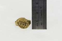 14K Yellow Gold 1931 Ornate Scroll Year Art Deco Vintage Ring