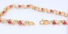 10KT Yello Gold Red Spinel Tennis Bracelet