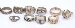 Group Lot of 11 Vintage 925 Sterling Silver Rings