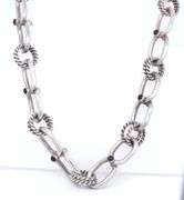 Vintage Sterling Silver Hoops and Oval Link Necklace