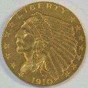 Satiny fresh 1910 US $2.50 Indian Gold Piece