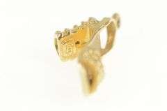 14K Yellow Gold 3D Ornate Shoe High Heel Sandal Vintage Charm/Pendant