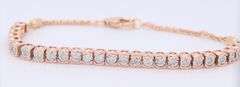 Charming Rose Gold approximate 0.20ctw Diamond Bracelet