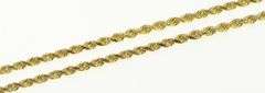 14K Yellow Gold 1.5mm Rope Link Vintage Woven Chain Necklace