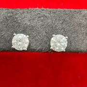 CERTIFIED BRAND NEW 14K WHITE GOLD AND DIAMOND STUD EARRINGS