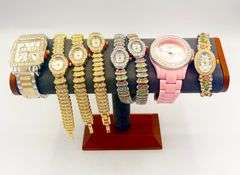 INCREDIBLE GROUP LOT OF LADIES GEMSTONE WATCHES- 8x BRAND NEW WATCHES