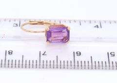10KT Yellow Gold Amethyst Earrings
