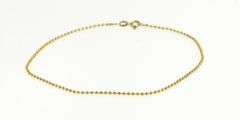 14K Yellow Gold 1.5mm Ball Link Bead Statement Chain Anklet Bracelet