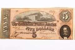 $5 Feb 17 1864 Series Unc CSA Note With a Prayer Reverse