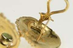 14K Yellow Gold Black Star Sapphire Diamond Round Modernist Earrings