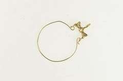 14K Yellow Gold Bow Ribbon Charm Holder Loop Pendant