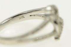 14K White Gold Diamond Encrusted Heart Love Promise Ring