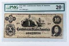 $10 1862 CSA Note PMG Net 20 Very Fine