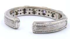 Vintage 925 Sterling Silver Amethyst and Peridot Cugg Bangle