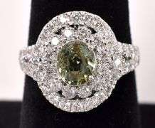 Amazing Rare GIA Certified Natural Alexandrite and Diamond Ring in Platinum