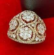 CERTIFIED 14K ROSE GOLD AND DIAMOND RING. 2.50 CARATS