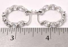 CZ Hoop Earrings In Sterling Silver
